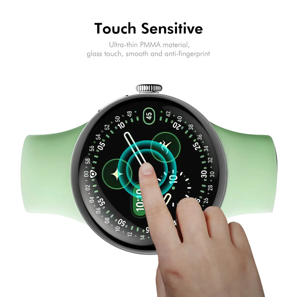 ENKAY HAT PRINCE For Google Pixel Watch 4 45mm Screen Protector   3D Curved PC + PMMA Ultra Clear Film - Transparent - 4