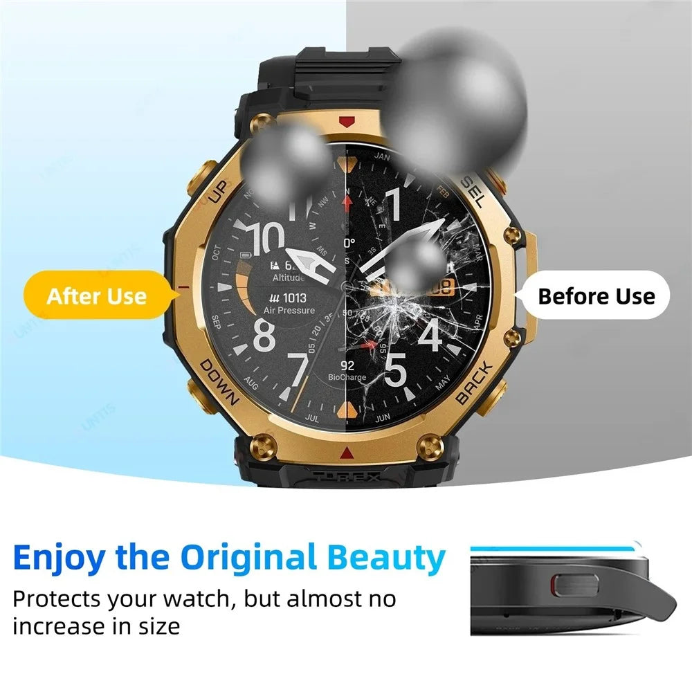 For Huami Amazfit T-Rex 3 Pro 48mm Tempered Glass Screen Protector HD Protective Watch Film - 4