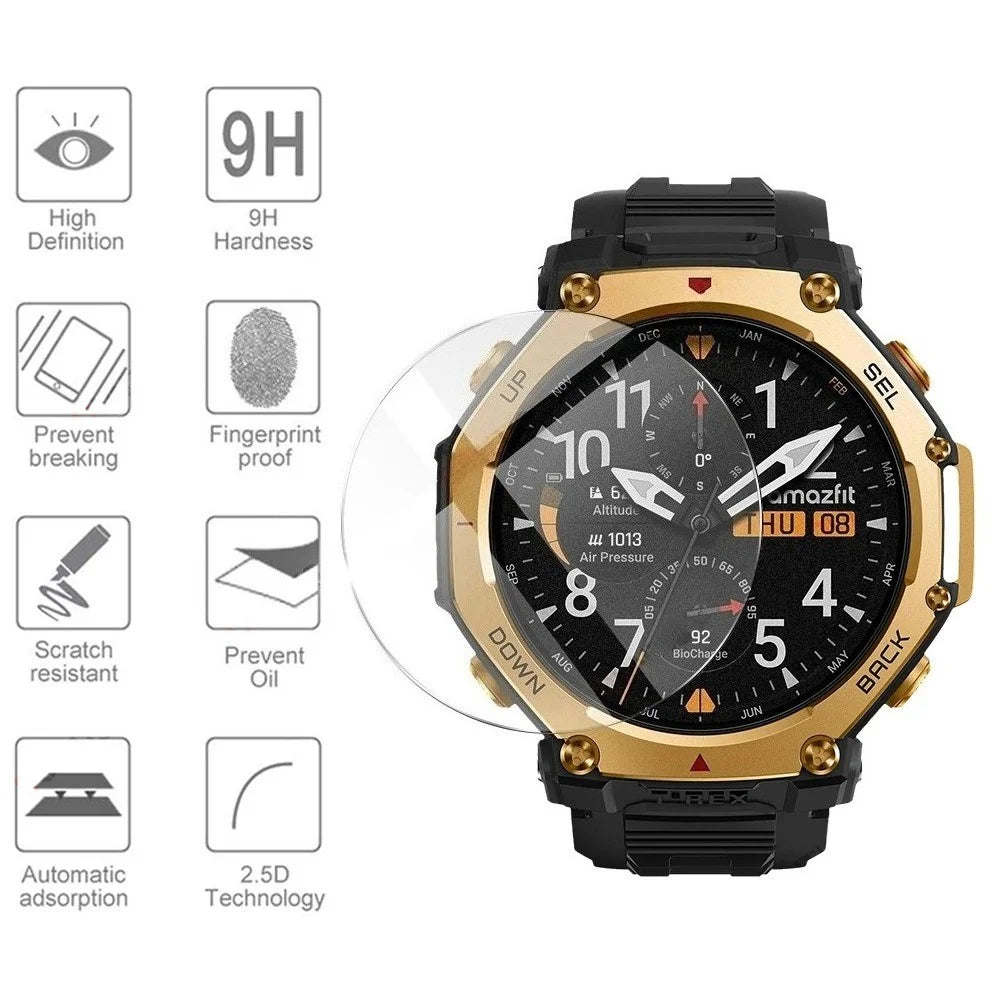 For Huami Amazfit T-Rex 3 Pro 48mm Tempered Glass Screen Protector HD Protective Watch Film - 5