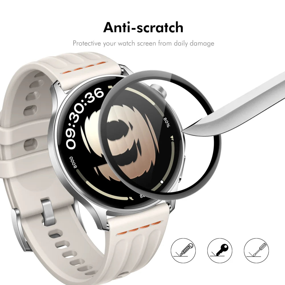 ENKAY HAT PRINCE For Oppo Watch S 2Pcs Screen Protector   3D Curved PC + PMMA Ultra Clear Film - Black - 5