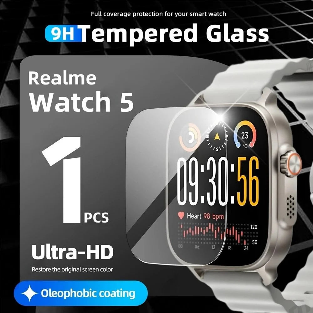 For Realme Watch 5 High Aluminium-Silicon Glass Film HD Smart Watch Screen Protector - 2