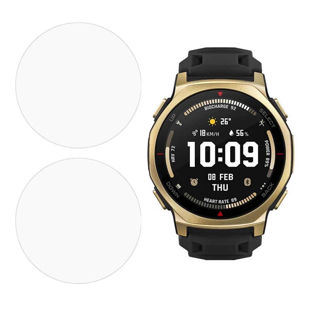 2Pcs For Huami Amazfit T-Rex 3 Pro 44mm Screen Protector Tempered Glass 2.5D HD Watch Screen Film - 1