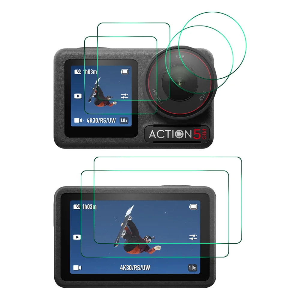 ENKAY HAT PRINCE For DJI Osmo Action 5 Pro 2Pcs Screen Protector   9H High Aluminum-Silicon Glass Film - Transparent - 1