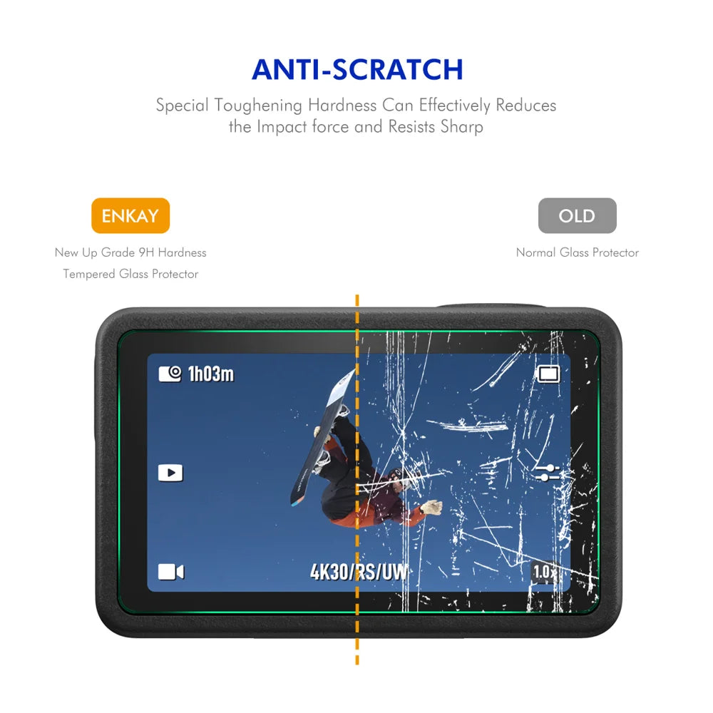 ENKAY HAT PRINCE For DJI Osmo Action 6 Screen Protector   9H High Aluminum-Silicon Glass Film - Transparent - 4