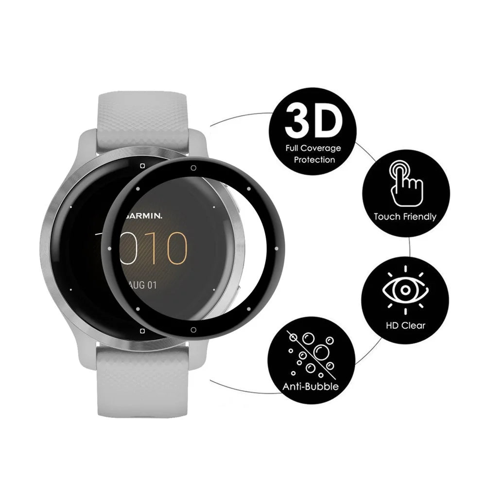 ENKAY HAT PRINCE for Garmin Venu 2S 40mm/Vivoactive 4S 40mm 2Pcs Complete Covering Super Clear 3D Curved Soft PC Edge + High Definition PMMA Screen Protector Films - 2