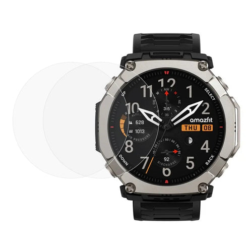 2Pcs For Huami Amazfit T-Rex Ultra 2 Screen Protector Tempered Glass 2.5D HD Watch Screen Film - Transparent - 1