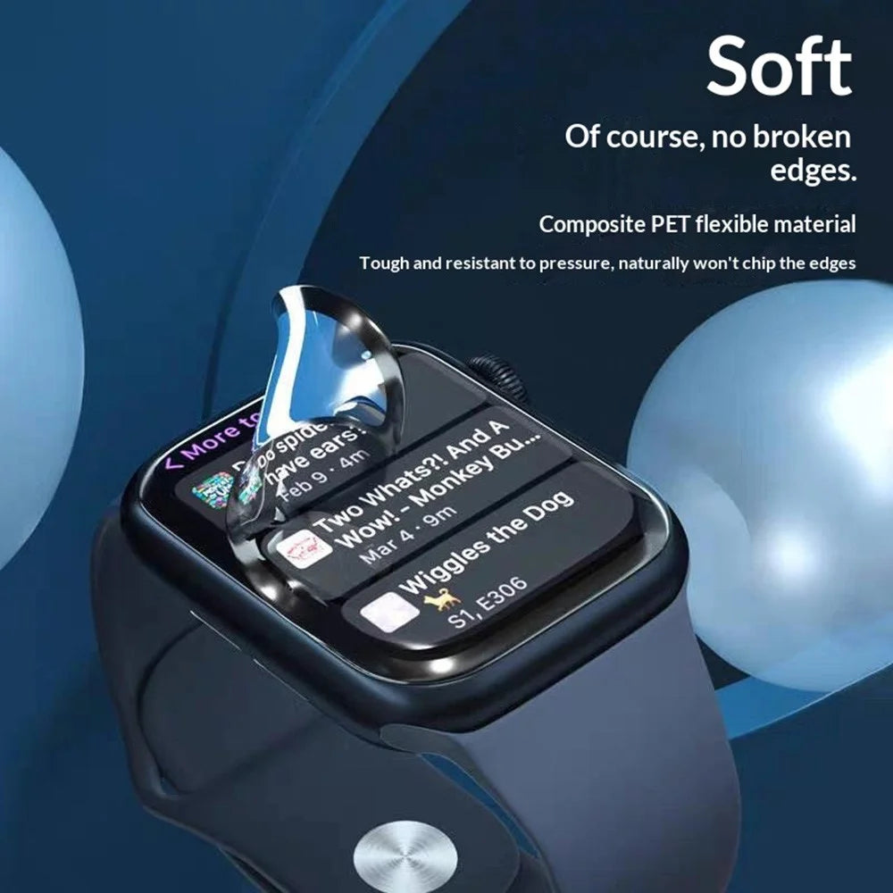 Screen Protector for Apple Watch Series 11 42mm / 10 42mm Soft PET Full Cover Watch Film with Dust-Free Installation Kit - Transparent - 5