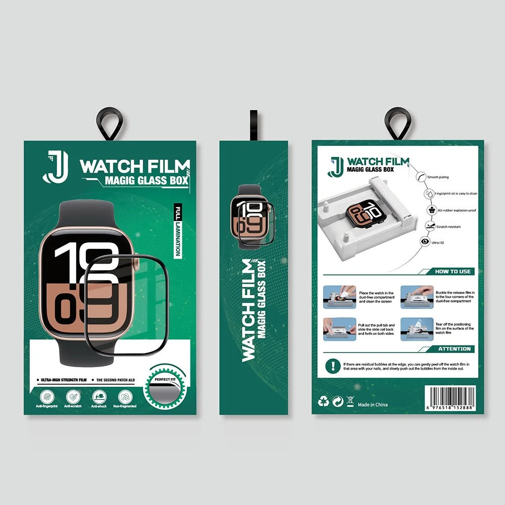 Screen Protector for Apple Watch Series 11 42mm / 10 42mm Soft PET Full Cover Watch Film with Dust-Free Installation Kit - Transparent - 7