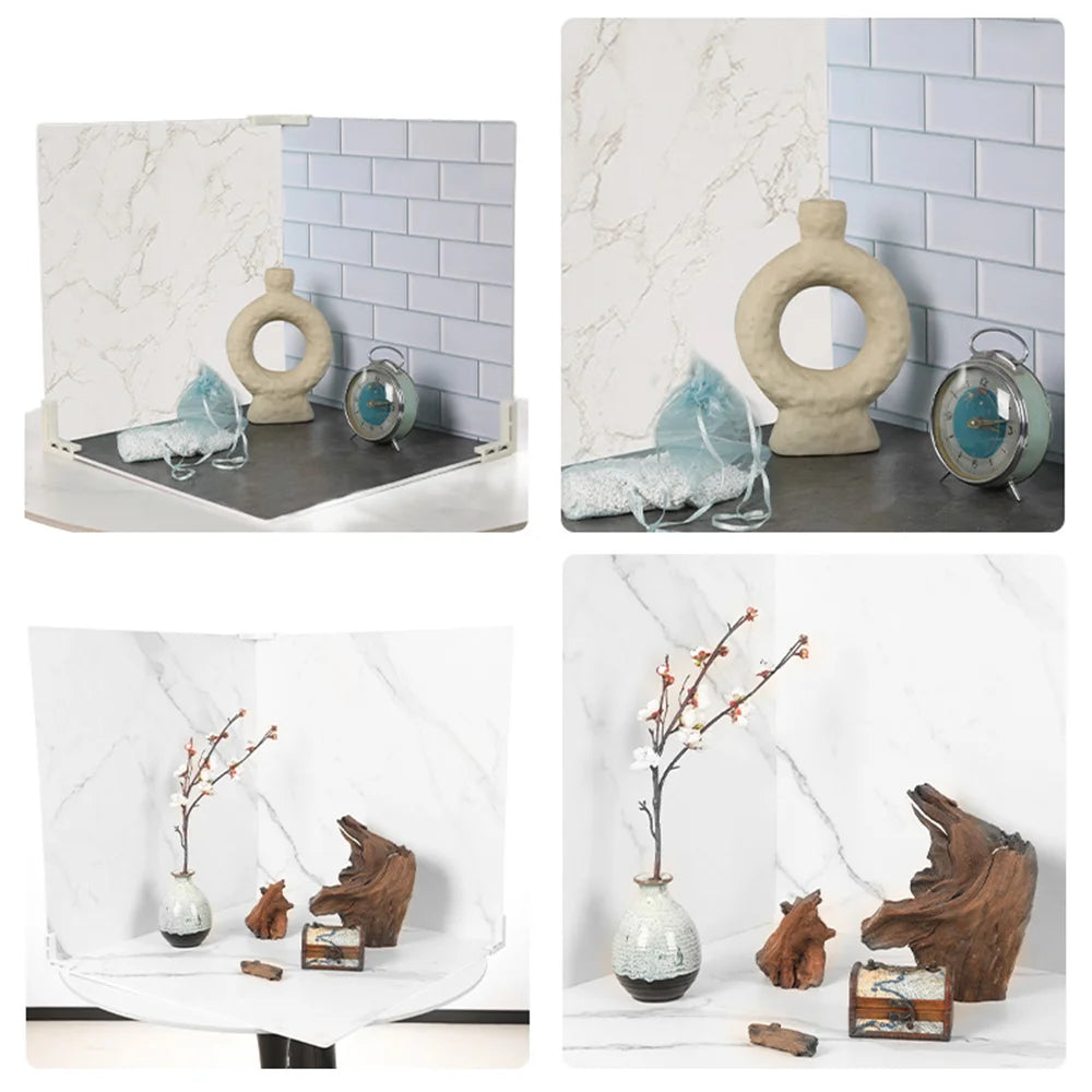 5Pcs 40 x 40cm Double-sided Photography Background Board  PVC Photo Backdrop Props Set - 6