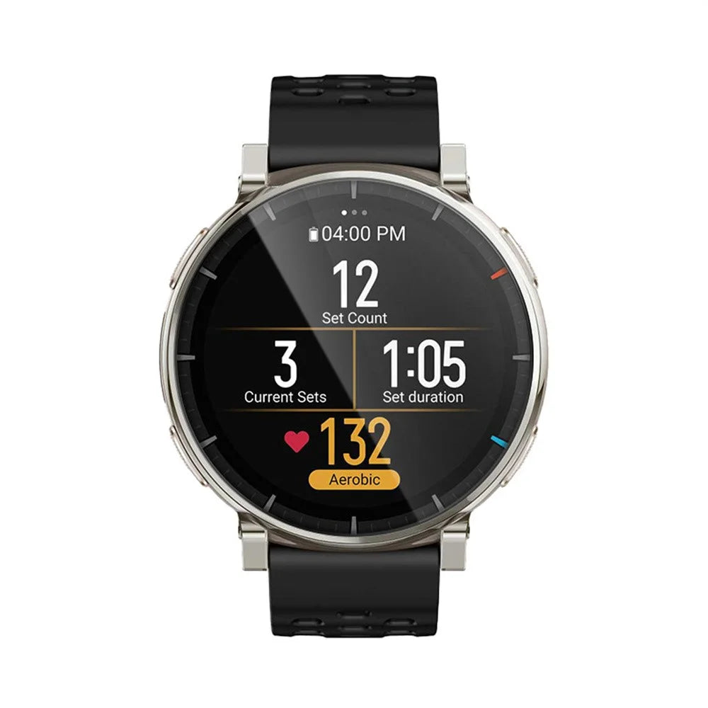 RURIHAI For Huami Amazfit Active 3 Premium PMMA Screen Protector 3D Full Glue Watch Screen Film - Black - 2