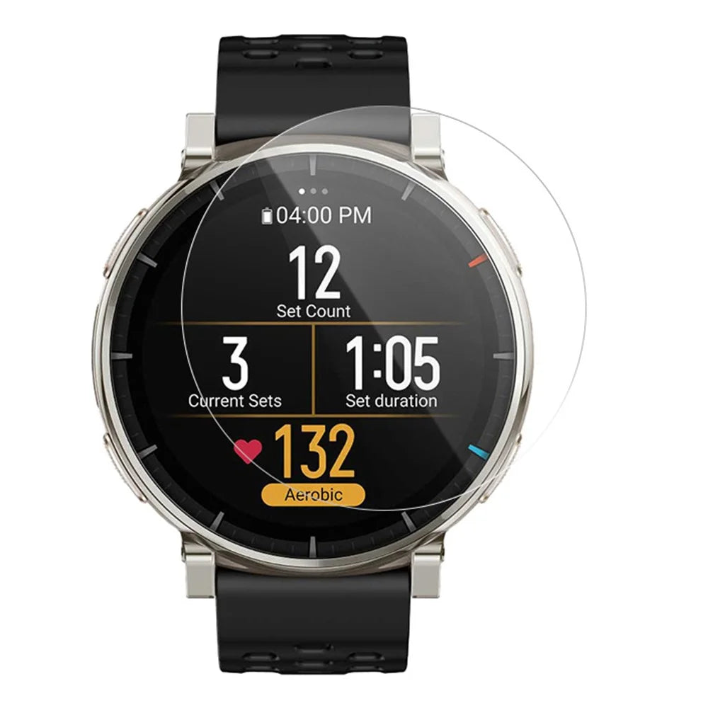 RURIHAI For Huami Amazfit Active 3 Premium Screen Protector High Aluminium-silicon Glass Watch Film with Alignment Tool - Transparent - 1