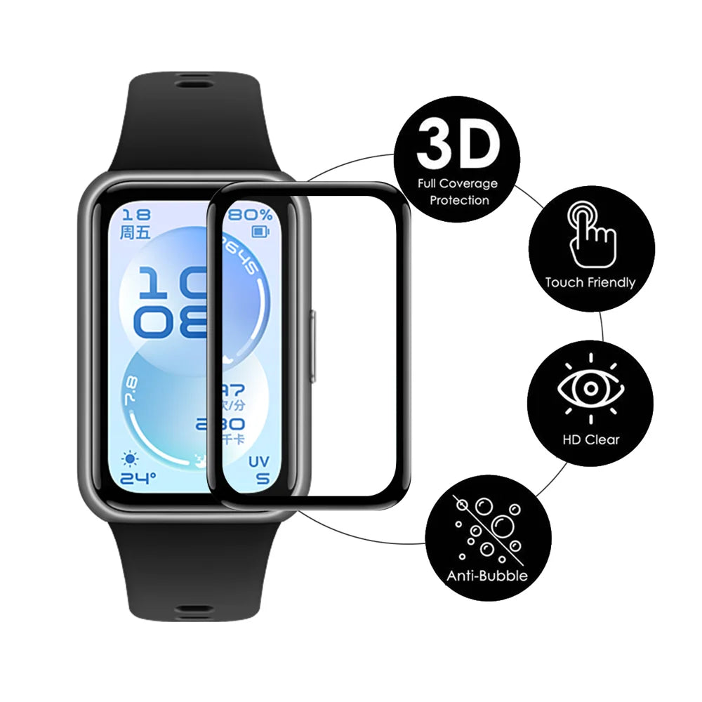 ENKAY HAT PRINCE For Huawei Band 11 2Pcs Screen Protector 3D Curved PC + PMMA Ultra Clear Film - Black - 2