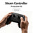 PGTECH GP-828 12 in 1 For Steam Controller (2nd generation) Protective Kit Silicone Thumbstick Caps with Carbon Fiber Sticker and Type-C Dust Plug - Black - 4