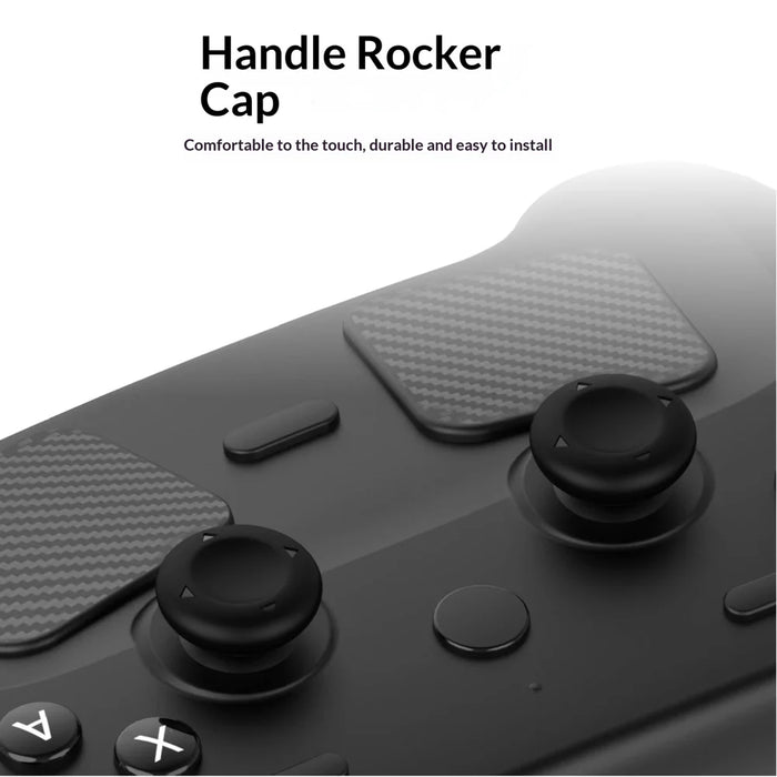 PGTECH GP-828 12 in 1 For Steam Controller (2nd generation) Protective Kit Silicone Thumbstick Caps with Carbon Fiber Sticker and Type-C Dust Plug - Black - 6
