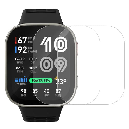 2Pcs For Huami Amazfit Bip Max Screen Protector Tempered Glass 2.5D HD Watch Screen Film - Transparent - 1