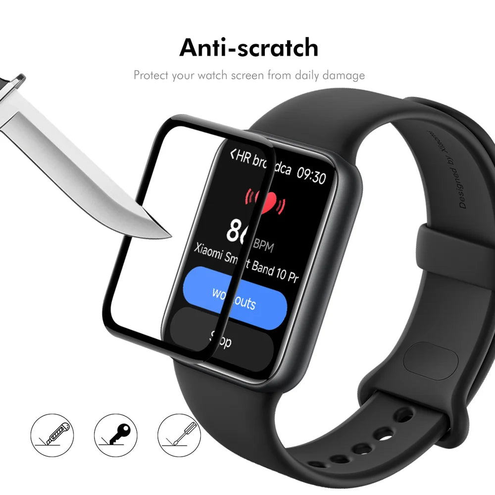 HAT PRINCE for Xiaomi Smart Band 10 Pro Screen Protector ENKAY  3D Curved PC + PMMA Ultra Clear Film - Transparent - 4