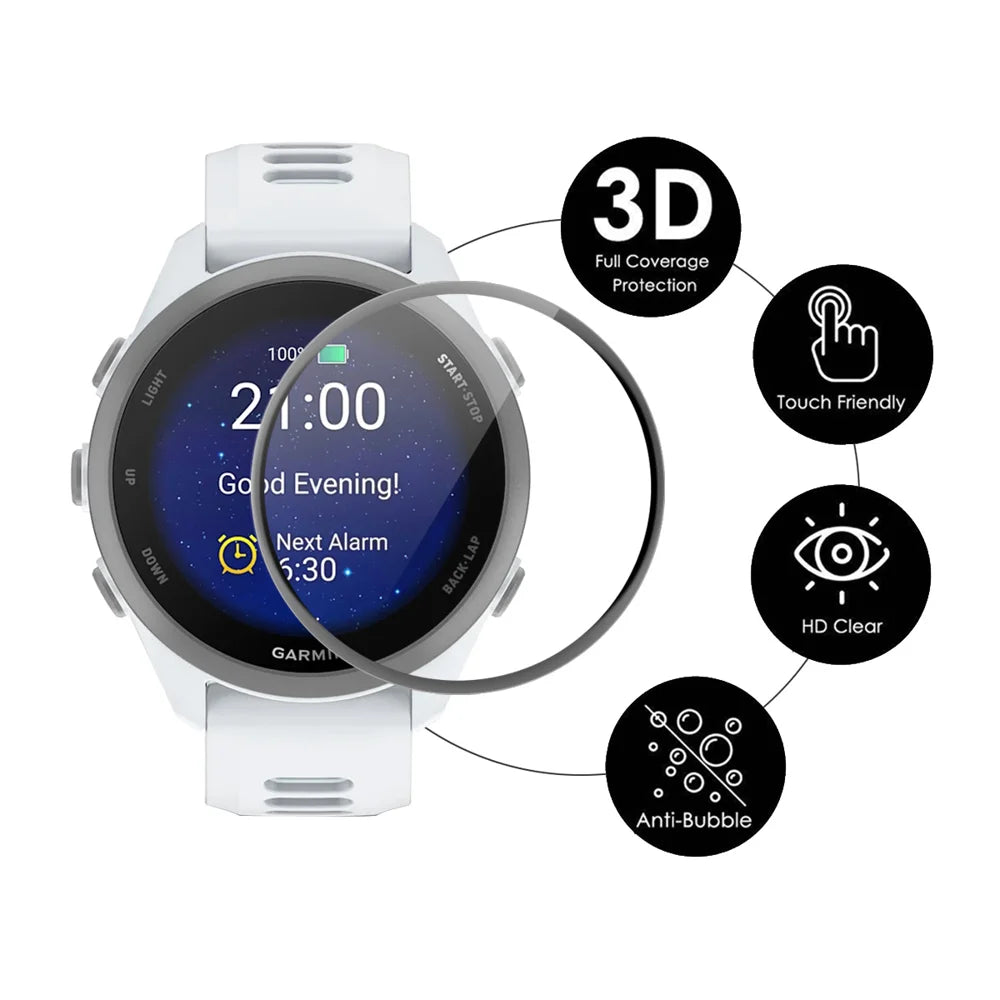 HAT PRINCE for Garmin Forerunner 170 2Pcs Screen Protector ENKAY  3D Curved PC + PMMA Ultra Clear Film - Black - 2