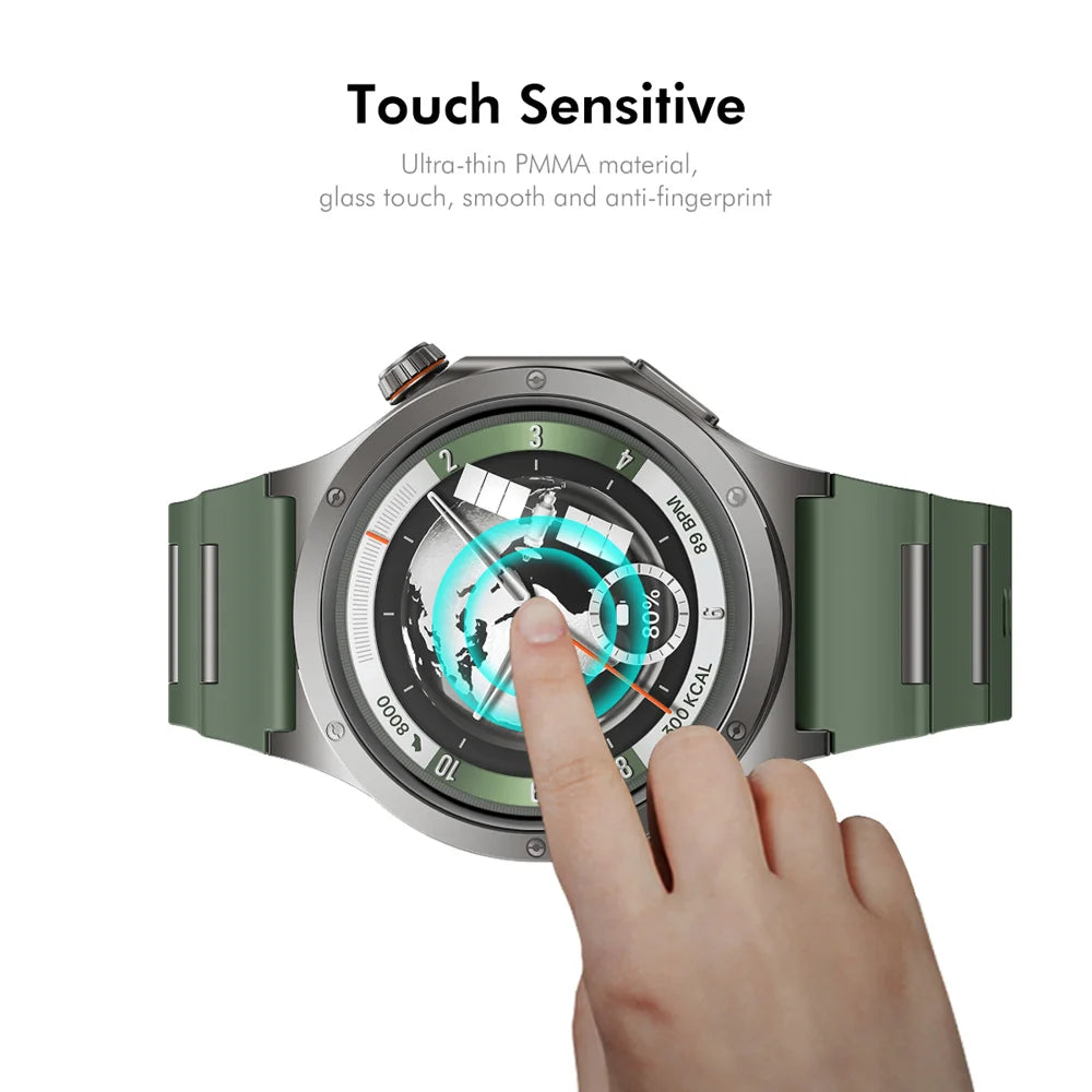 HAT PRINCE for OnePlus Watch 4 43mm 2Pcs Screen Protector ENKAY  3D Curved PC + PMMA Ultra Clear Film - Black - 4