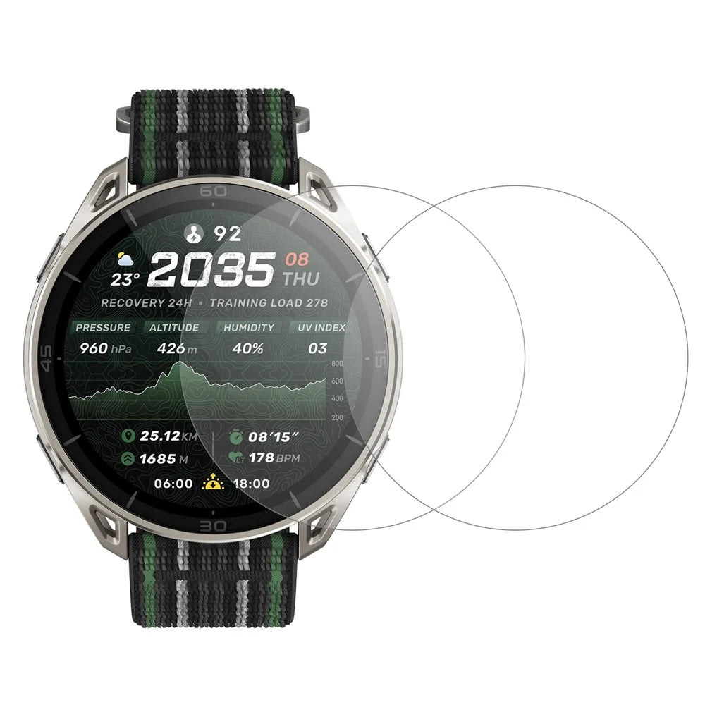 2Pcs For Huami Amazfit Cheetah 2 Ultra Screen Protector Tempered Glass 2.5D HD Watch Screen Film - Transparent - 1