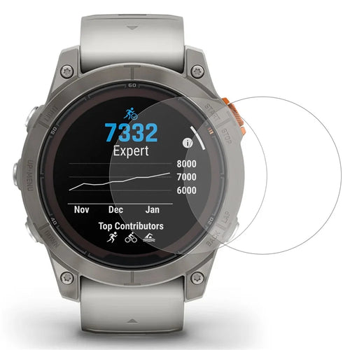 2Pcs For Garmin Fenix 7 Pro 47mm Screen Protector Tempered Glass 2.5D HD Watch Screen Film - Transparent - 1