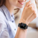 One-Piece Hard PC and Tempered Glass Film Electroplating Watch Case Shell for Apple Watch Series SE3 / SE2 / SE1 /  6 / 5 / 4 40mm - Black / Gold - 7
