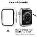 Electroplating PC Smart Watch Case Shell with Tempered Glass Film for Apple Watch Series 1/2/3 42mm - White/Silver - 4