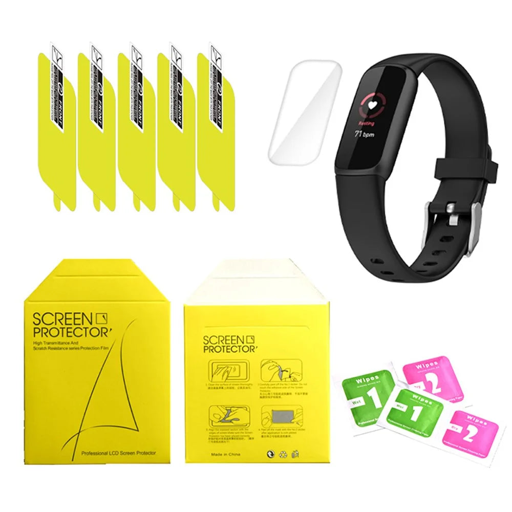 5Pcs Full Coverage Soft TPE Smart Watch Screen Protector Film for Fitbit Luxe - 1