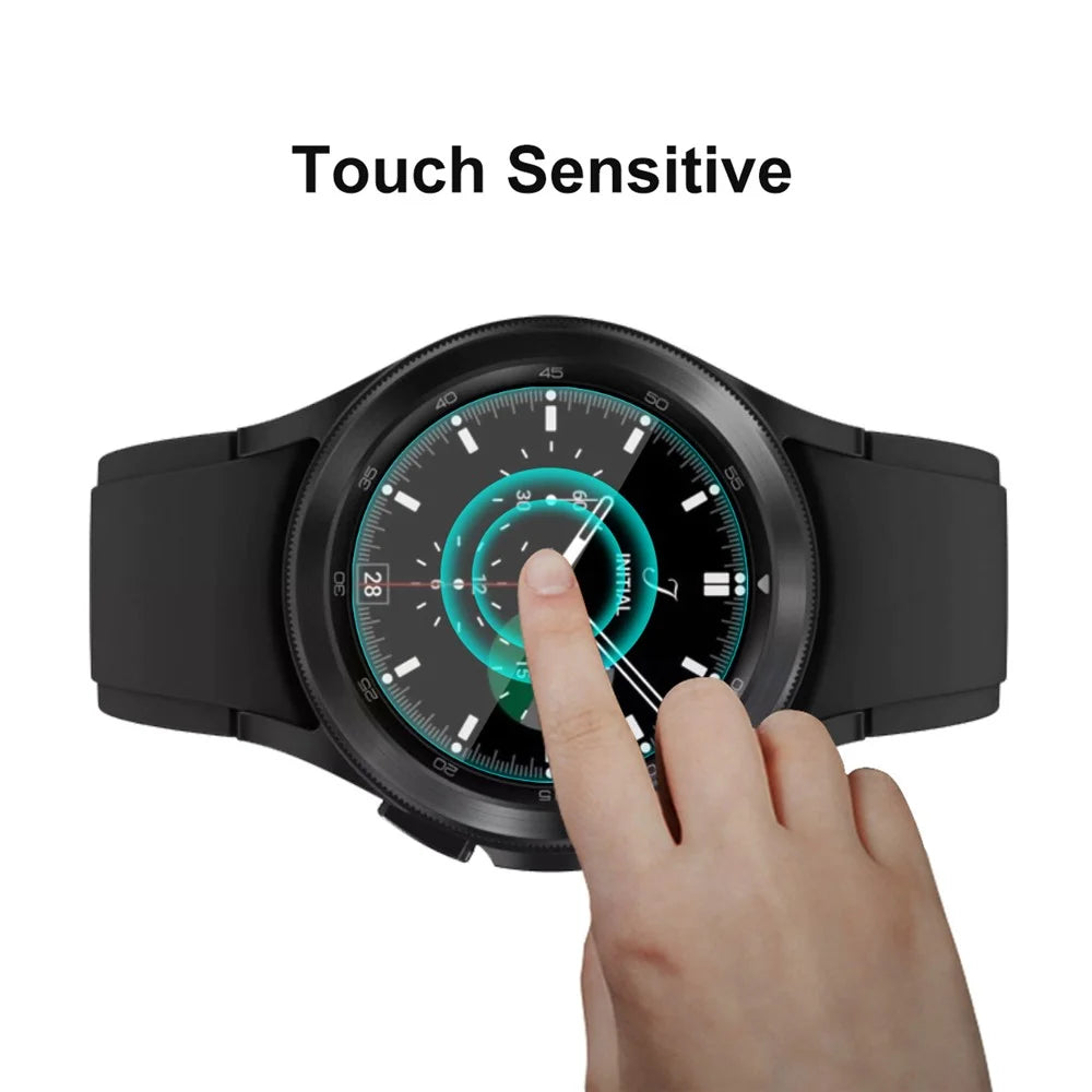 ENKAY HAT PRINCE 5Pcs/Pack 9H Hardness HD Clear 2.15D Arc Edge 0.2mm Tempered Screen Guard Protector for Samsung Galaxy Watch4 Classic 46mm - 3