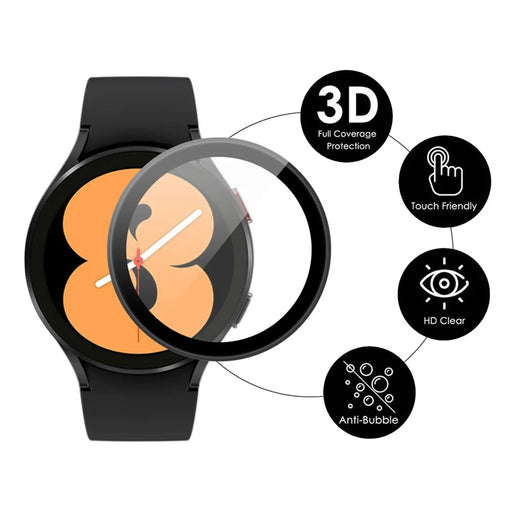 2Pcs ENKAY HAT PRINCE Full Size 3D Curved Soft PC Edge + Anti-Scratch HD Ultra Clear PMMA Tempered Glass Screen Protector for Samsung Galaxy Watch4 40mm - 2