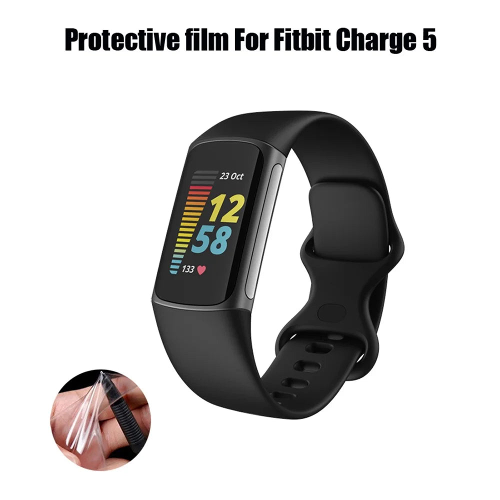 HD Clear Flexible Anti-explosion TPU Screen Protector Film for Fitbit Charge 5 - 3