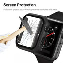 For Apple Watch Series 9 / 8 / 7 41mm Hard PC Frame + Tempered Glass Screen Protector Integrated Watch Case - Black - 6