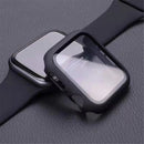 For Apple Watch Series 9 / 8 / 7 41mm Hard PC Frame + Tempered Glass Screen Protector Integrated Watch Case - Black - 7