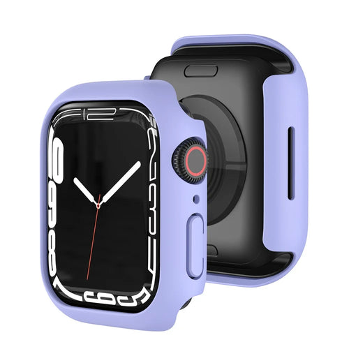 Hard PC Protective Watch Case Edge Frame Cover for Apple Watch Series 9 / 8 / 7 45mm - Pink / Purple - 1