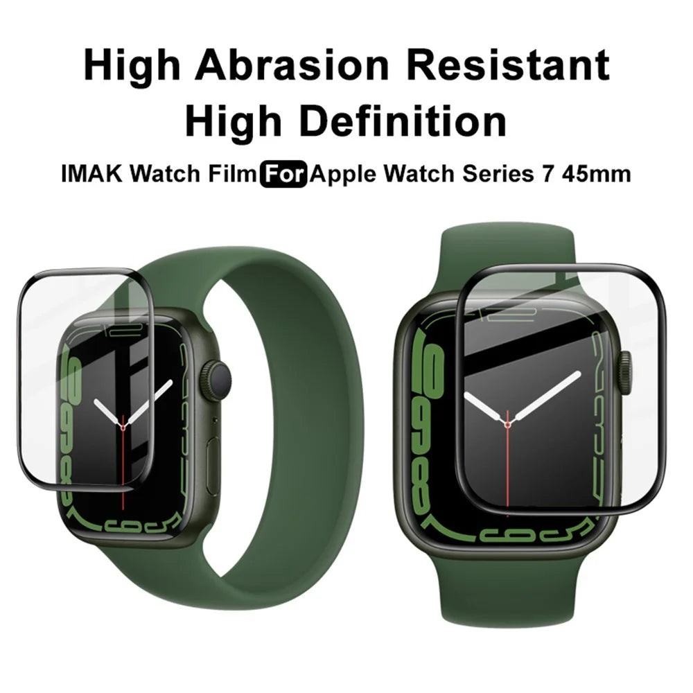 IMAK Full Coverage Ultra Clear PMMA Glass Screen Protector Film for Apple Watch Series 9 / 8 / 7 45mm - 5