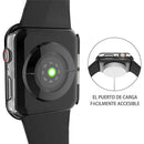 For Apple Watch Series 9 / 8 / 7 41mm Hard PC Case with Touch Sensitive Tempered Glass Screen Protector - Transparent - 4