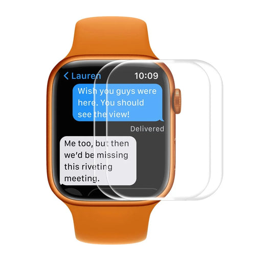 ENKAY HAT PRINCE 2Pcs / Pack Full Size Full Glue High Definition Curved Hot Bending Tempered Glass Screen Protector for Apple Watch Series 9 / 8 / 7 45mm - Transparent - 1