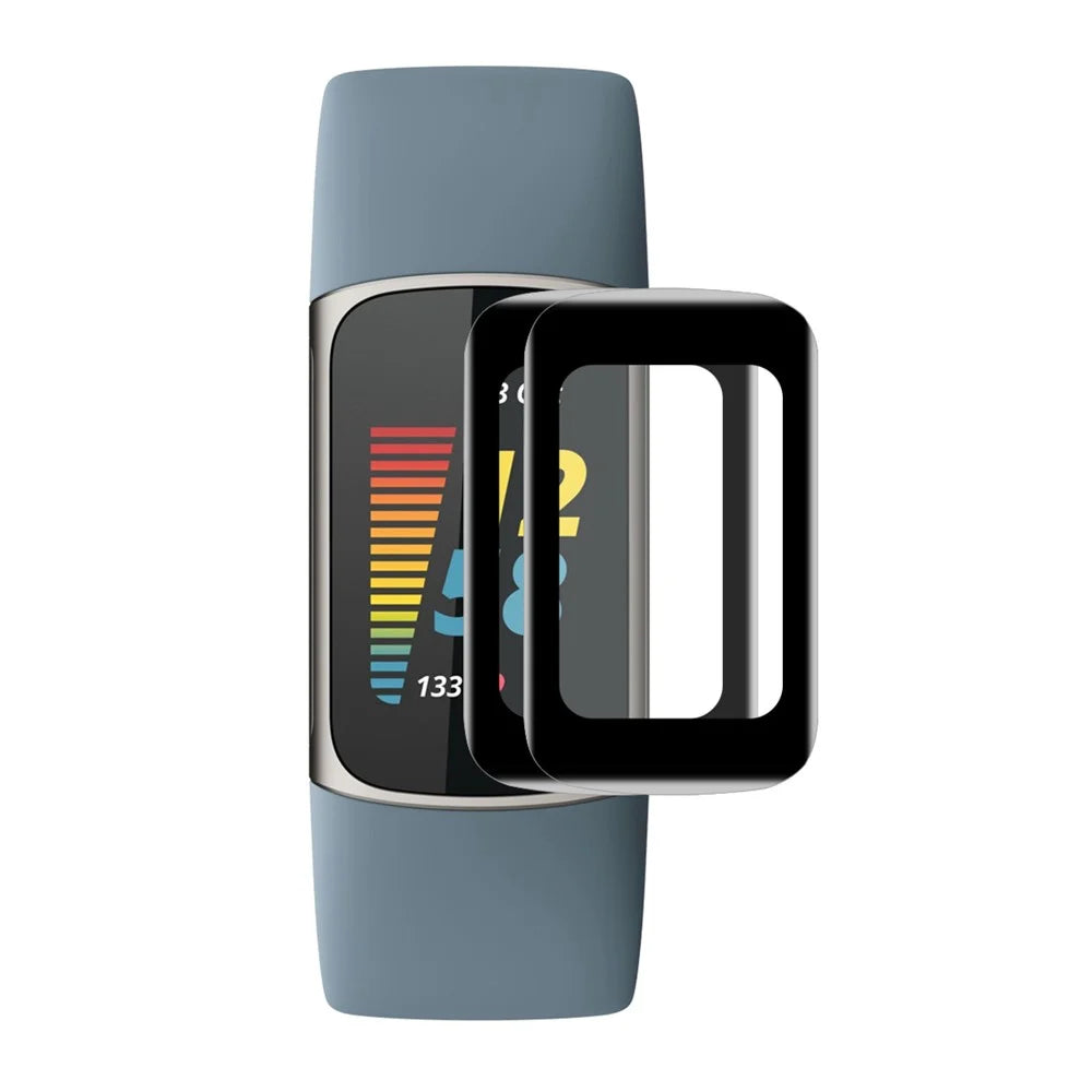 ENKAY HAT PRINCE 2Pcs / Set Anti-fingerprint Full Coverage 3D Curved Soft PC Edge + PMMA HD Clear Screen Protector for Fitbit Charge 6 / 5 - 1