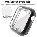 Full Body Protective Soft TPU Electroplated Bumper Clear Cover with Screen Protector for Apple Watch Series 7 41mm - Black - 2