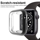 Full Body Protective Soft TPU Electroplated Bumper Clear Cover with Screen Protector for Apple Watch Series 7 41mm - Black - 4