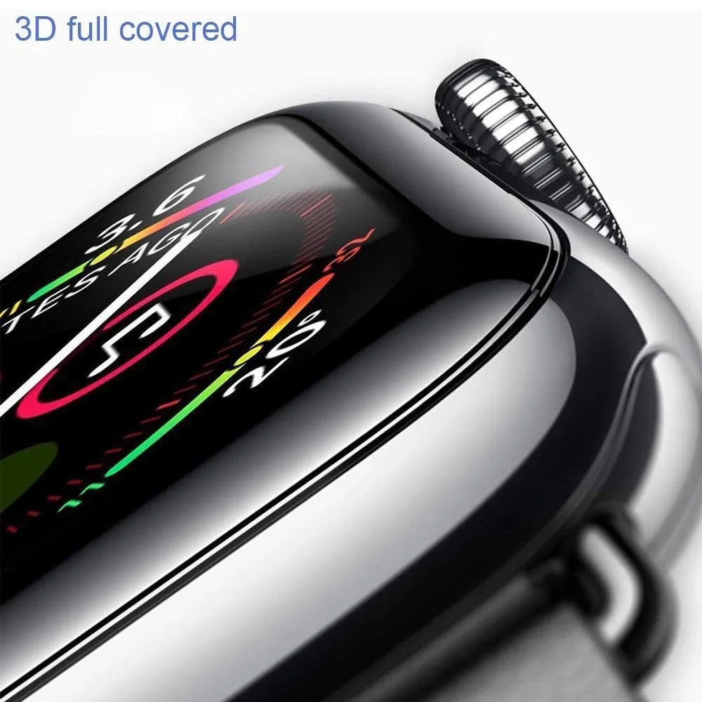 Waterproof HD Clear Full Glue 3D Curved Full Coverage Tempered Glass Screen Protector for Apple Watch Series 7 45mm - 4