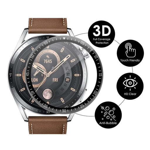 ENKAY HAT PRINCE 5Pcs/Set Full Screen Flexible PC Edge + PMMA HD Clear 3D Curved Film for Huawei Watch GT 3 46mm - 2