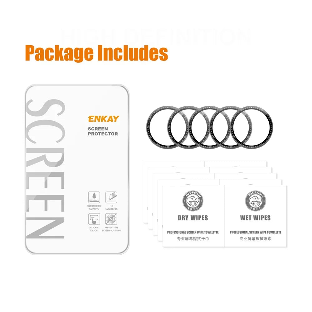 ENKAY HAT PRINCE 5Pcs/Set Full Screen Flexible PC Edge + PMMA HD Clear 3D Curved Film for Huawei Watch GT 3 46mm - 7