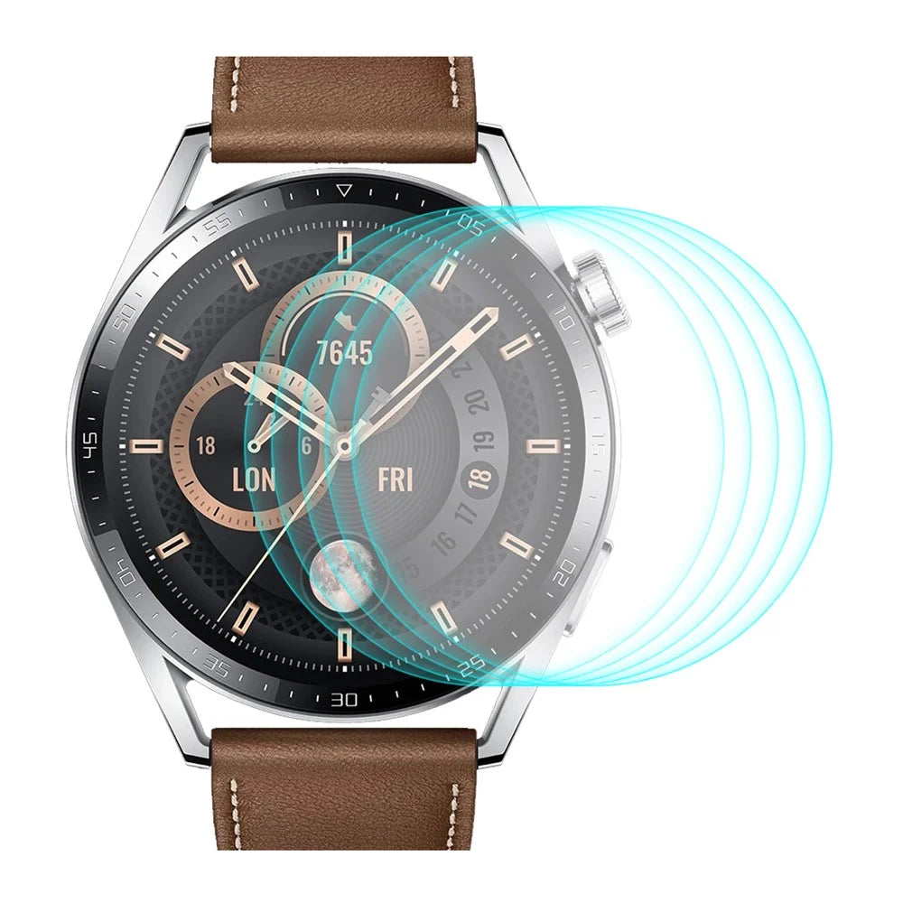 ENKAY HAT PRINCE 5Pcs/Pack 2.5D Arc Edges 9 Hardness HD Sensitive Touch 0.2mm Tempered Glass Screen Protector for Huawei Watch GT 3 46mm - 1
