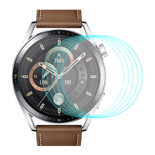 ENKAY HAT PRINCE 5Pcs/Pack 2.5D Arc Edges 9 Hardness HD Sensitive Touch 0.2mm Tempered Glass Screen Protector for Huawei Watch GT 3 46mm - 1