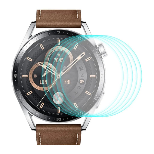 ENKAY HAT PRINCE 5Pcs/Pack 2.5D Arc Edges 9 Hardness HD Sensitive Touch 0.2mm Tempered Glass Screen Protector for Huawei Watch GT 3 46mm - 1
