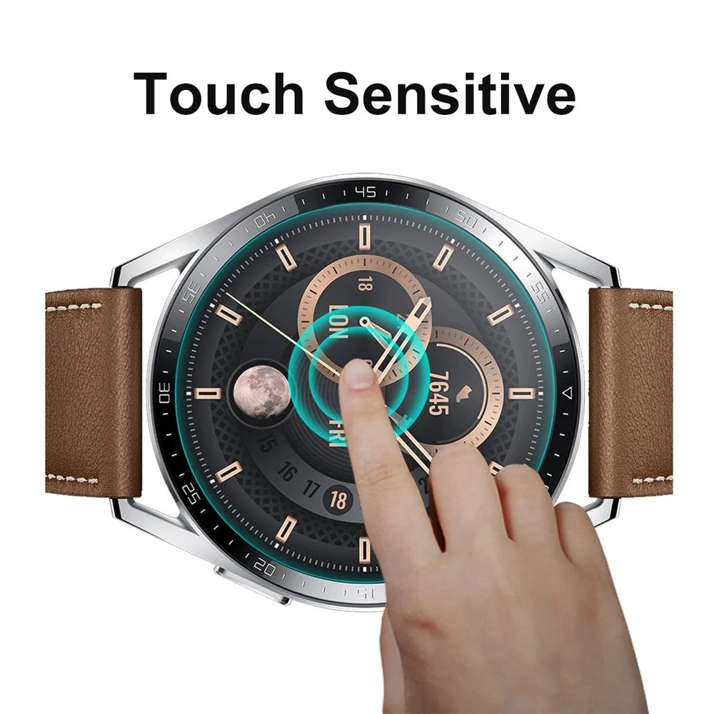 ENKAY HAT PRINCE 5Pcs/Pack 2.5D Arc Edges 9 Hardness HD Sensitive Touch 0.2mm Tempered Glass Screen Protector for Huawei Watch GT 3 46mm - 3