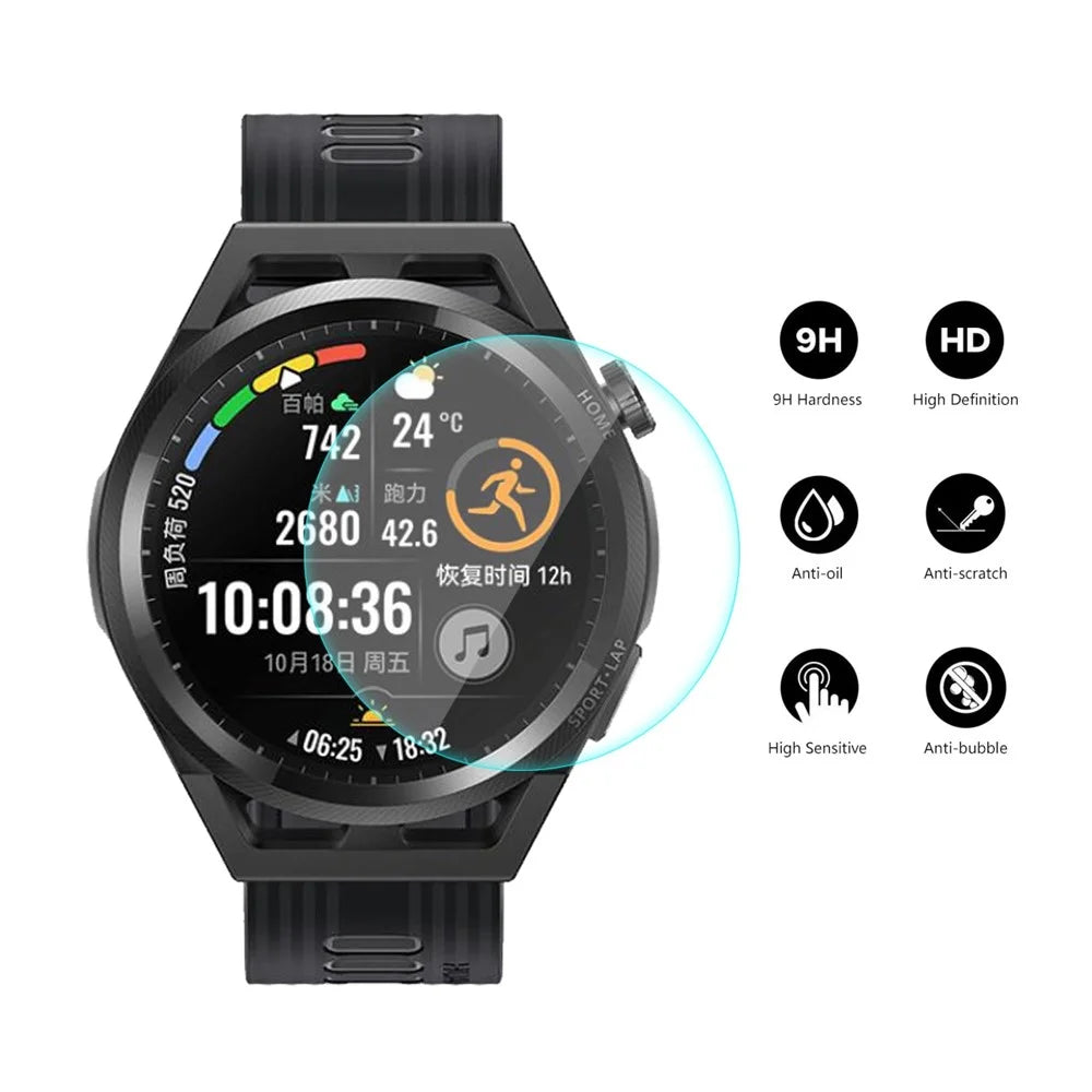 ENKAY HAT PRINCE 2Pcs/Pack 0.2mm HD Transparent 9H Hardness 2.15D Arc Edge Scratch Resistant Tempered Glass Film for Huawei Watch GT Runner 46mm - 2