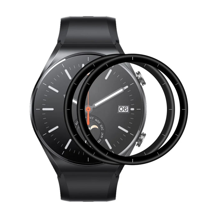 ENKAY HAT PRINCE 2Pcs/Set Screen Protector for Xiaomi Watch S1, 3D Curved Soft PC Edge + PMMA Full Coverage Anti-Scratch Ultra Clear Film - 1