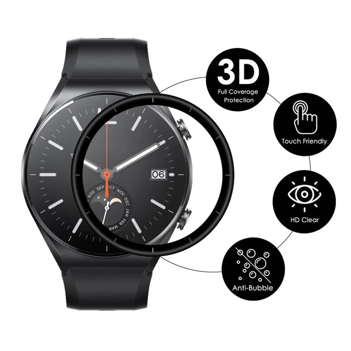 ENKAY HAT PRINCE 2Pcs/Set Screen Protector for Xiaomi Watch S1, 3D Curved Soft PC Edge + PMMA Full Coverage Anti-Scratch Ultra Clear Film - 2