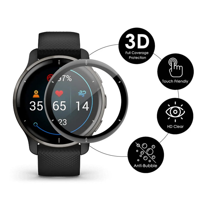 ENKAY HAT PRINCE Screen Protector for Garmin Venu 2 Plus, 3D Curved Soft PC Edge + PMMA Full Cover Anti-Scratch Clear Film - 2